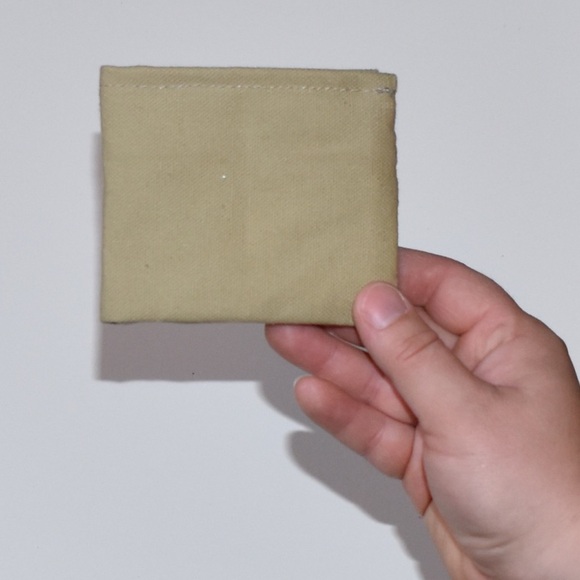 Wallet bifold army green canvas handmade - Picture 5 of 5